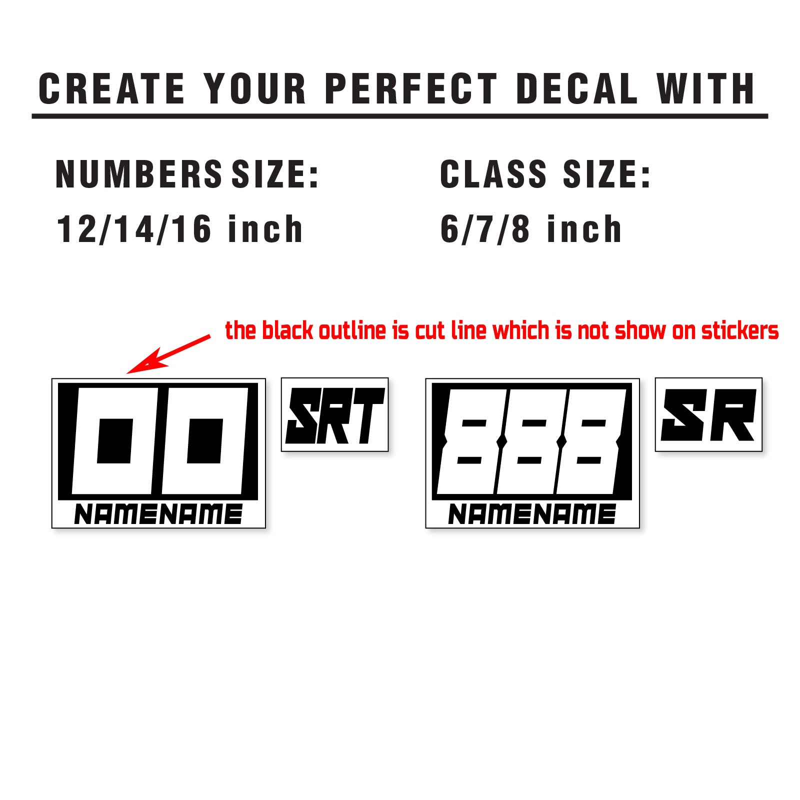 Custom Autocross Number Class Sticker Glossy x2 12″ 14″ 16″ – Style B Plate