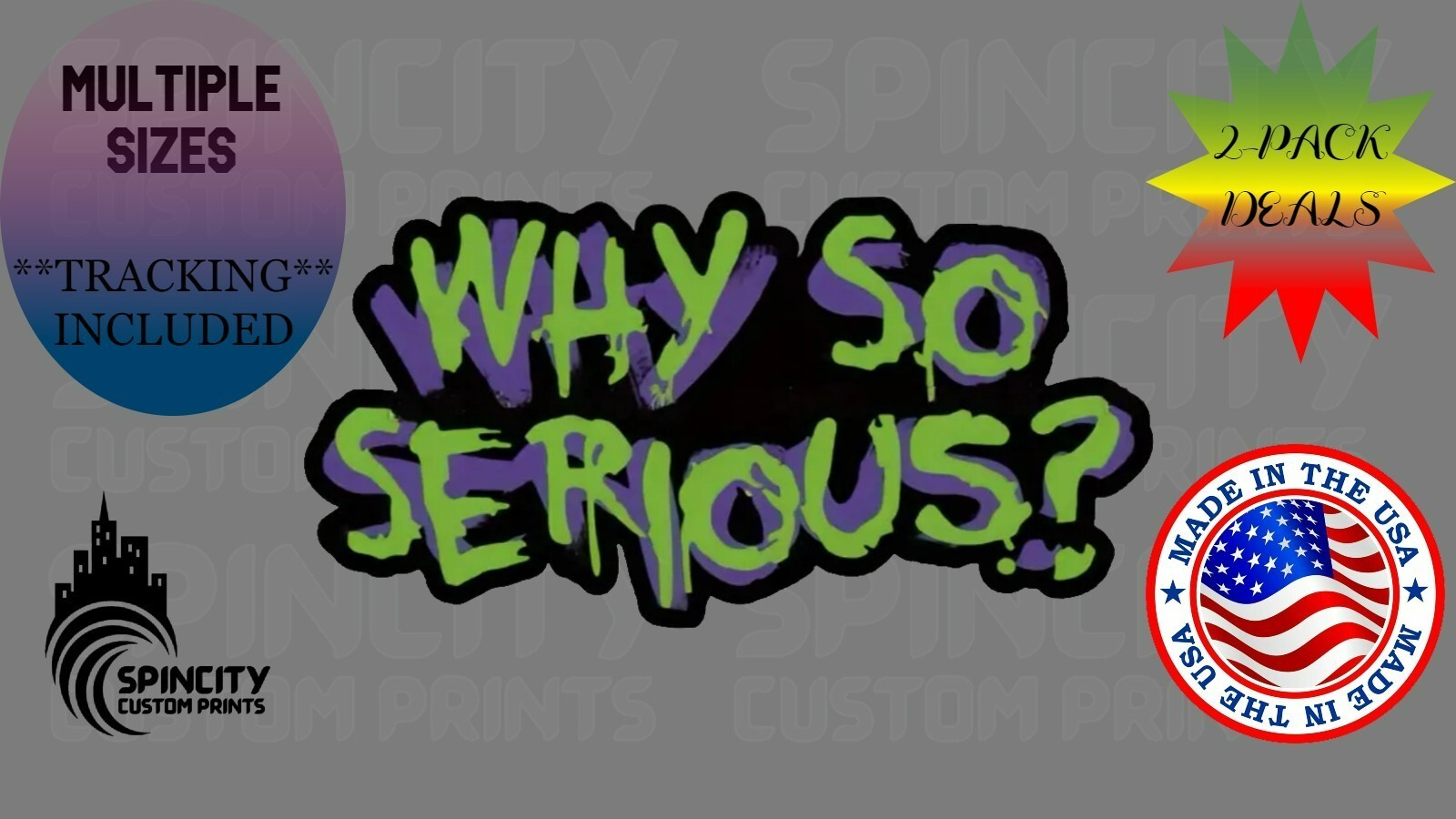 Why so Serious? Car Vinyl Window Decal Joker Graphic Laptop Comic Bumper Sticker