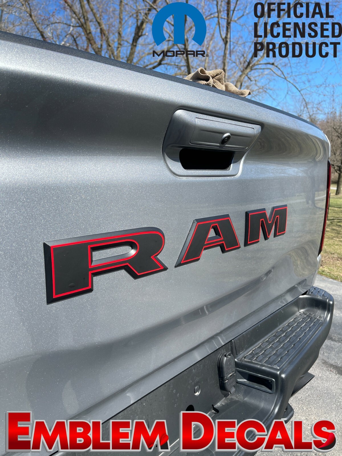 RAM 1500 TRX TAILGATE PACKAGE Emblem Overlay 2 TONE Decal 2021 2022 2023 2024
