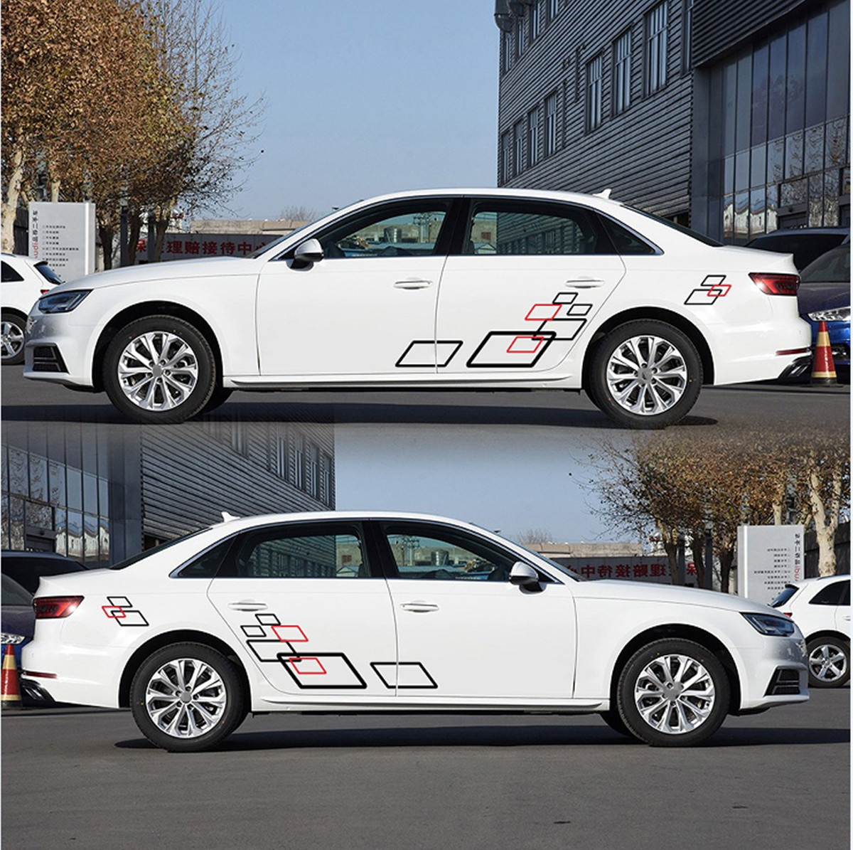 DIY Car Stickers Both Sides Body Vinyl Decals Sports Styling Trim Self-adhesive
