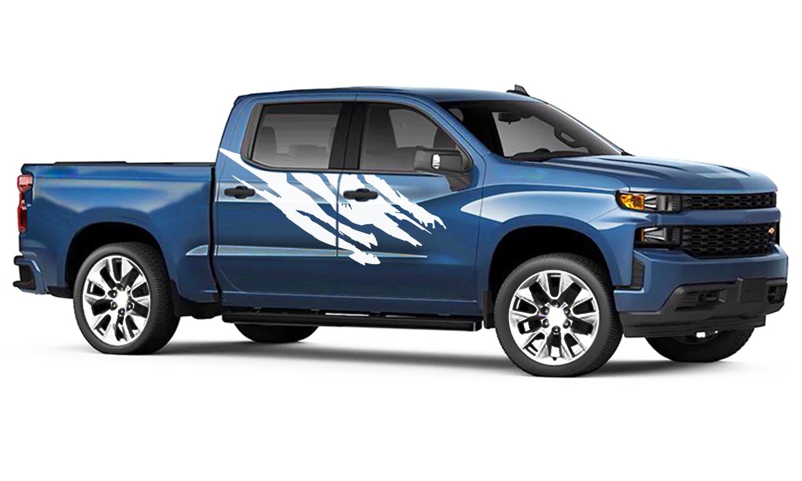 Side door scratches graphics stickers decal compatible with Chevrolet Silverado