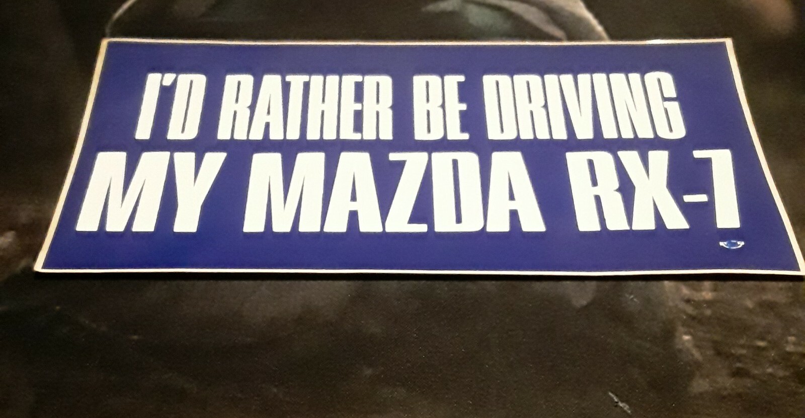 Vintage Mazda RX-7 Bumper Sticker Blue I’d Rather be Driving My 7.5″ x 3.5″ Old