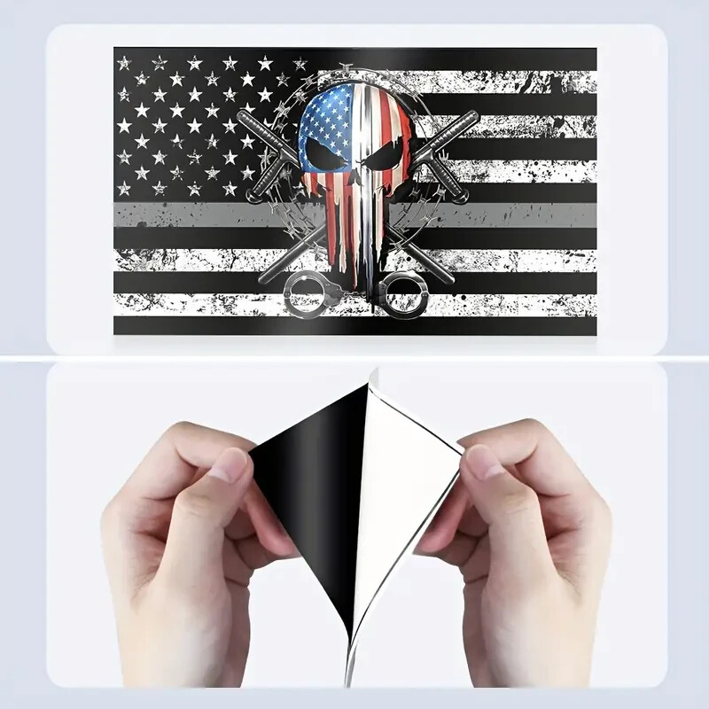 9pcs Patriotic American Flag 5″X3″ Decals, Self-Adhesive Vinyl