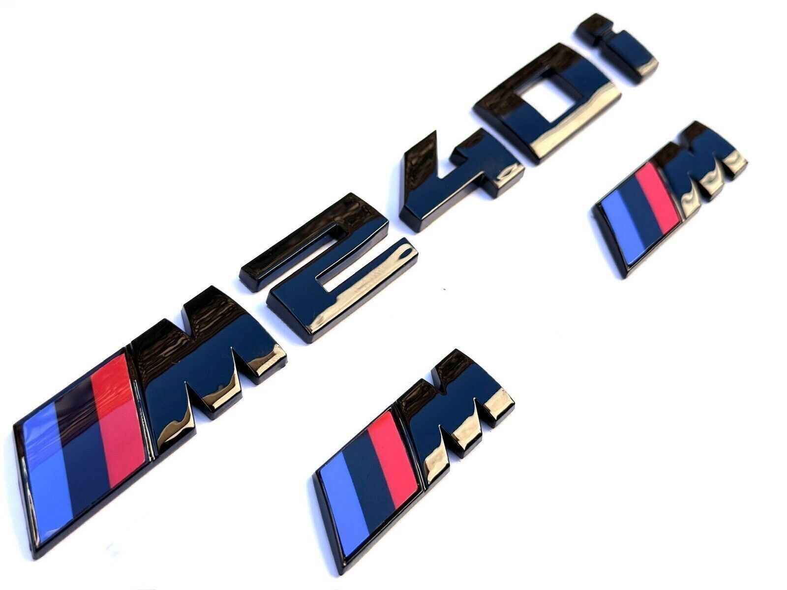 Set 3 pcs Fit For BMW M240i Gloss Black Style Rear Emblem Badge + 2 “M” Fender
