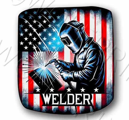 American Welder 4″ Tall – Sticker Hard Hat Vinyl Decal