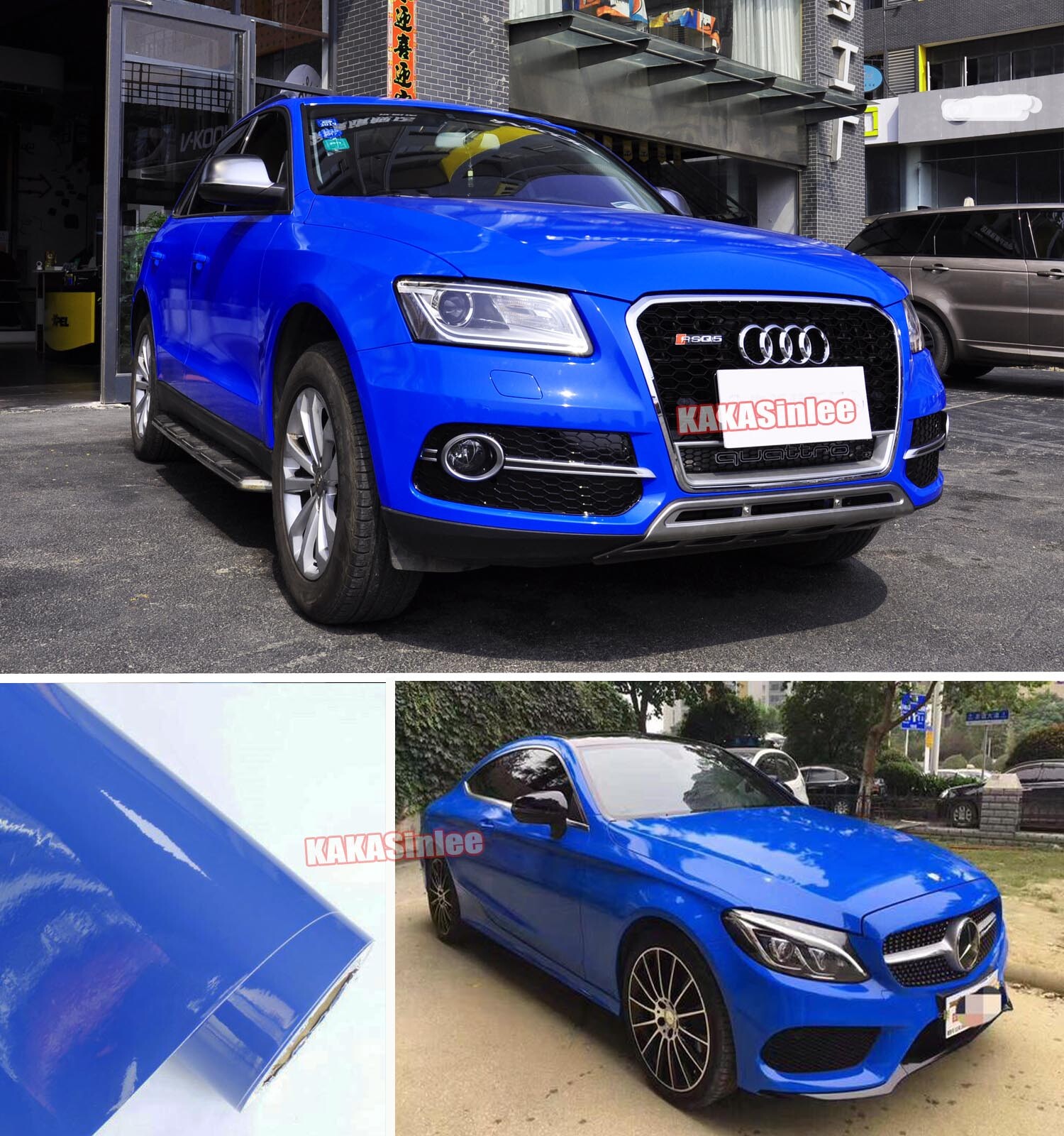 Solid Dark Blue Glossy Chrome Metallic Full Car Vinyl Wrap SUV Hood Sticker US