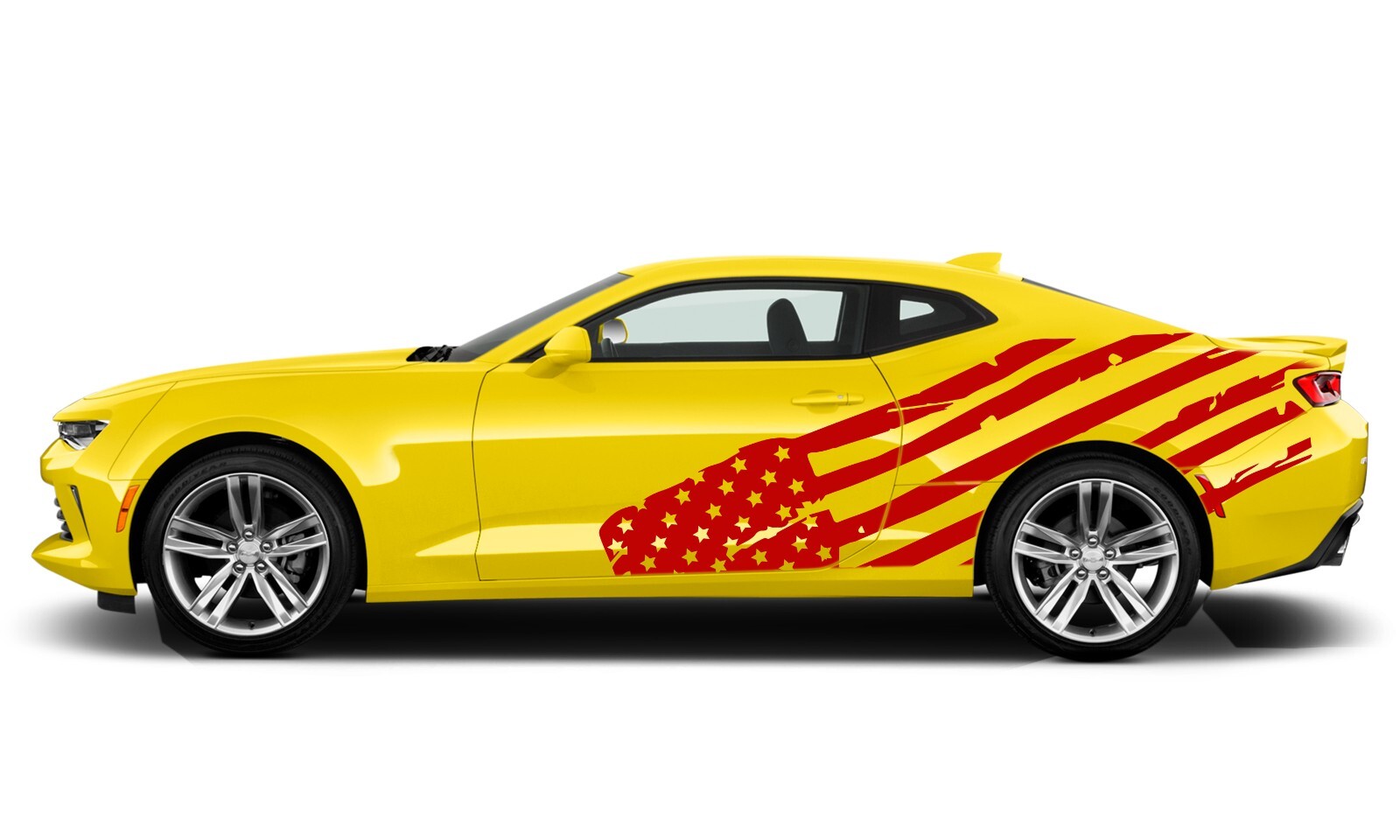 Door big US flag graphics stickers decal compatible with Chevrolet Camaro