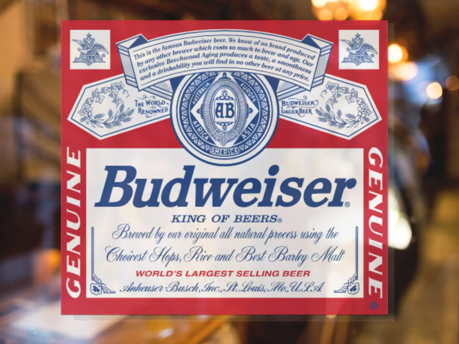 Budweiser Beer Vinyl Decal Large Laptop Cell Phone Bumper Sticker Multiple Sizes