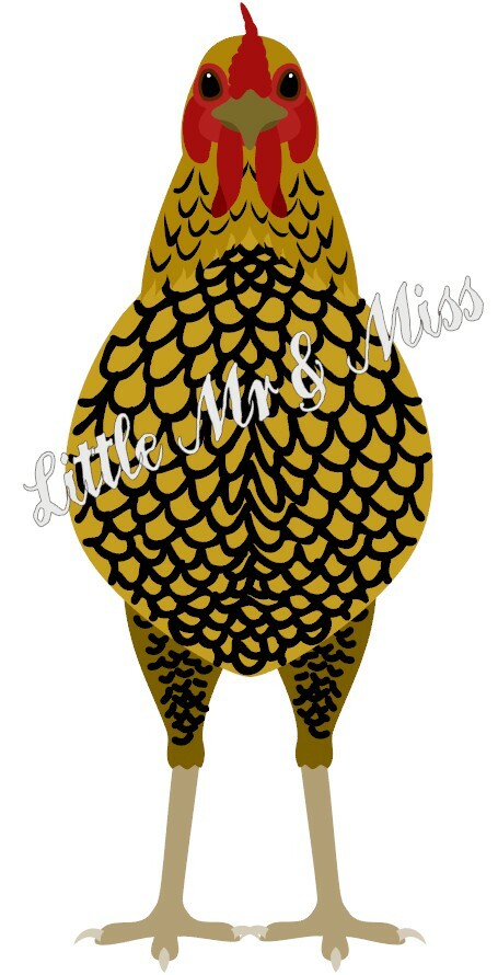 Gold SEBRIGHT Bantam Chicken Heritage Breed car Window Wall Decal Sticker 150mm