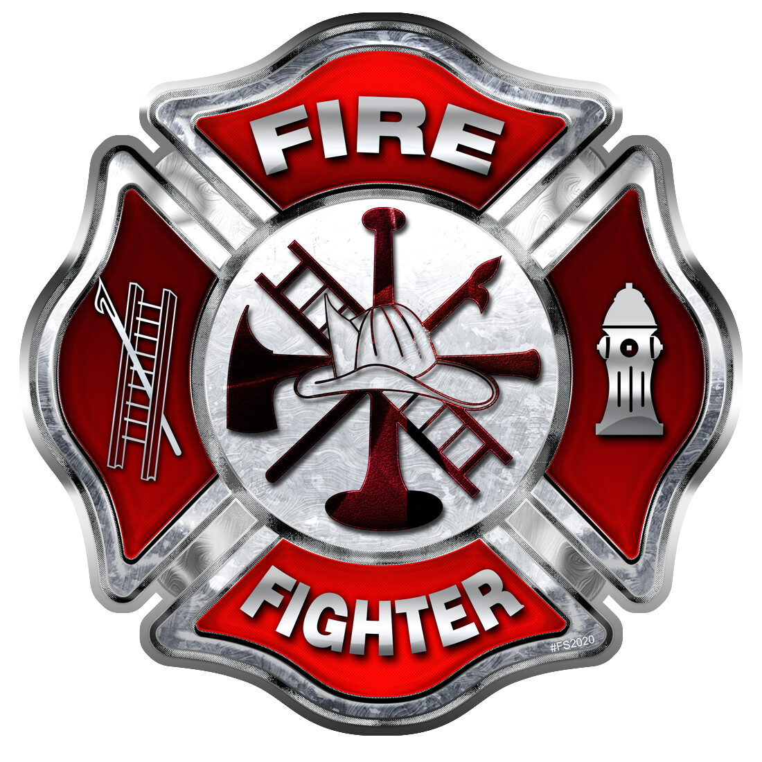Fire Fighter “RED Maltese” Sticker – Vinyl Decal Cross Fire Window Dept #FS2020