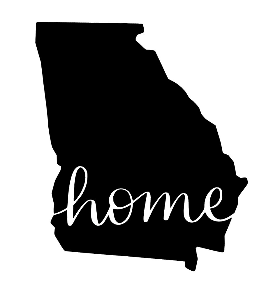 Georgia State HOME 5”x6″ White Auto Decal Cute Sticker