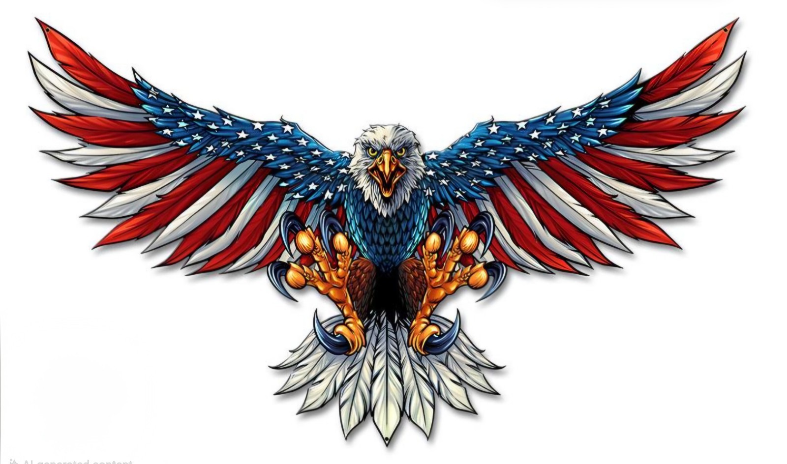 Vinyl Decal Eagle Sticker with American Flag Patriotic Bald Eagle Design 3.5″x6″