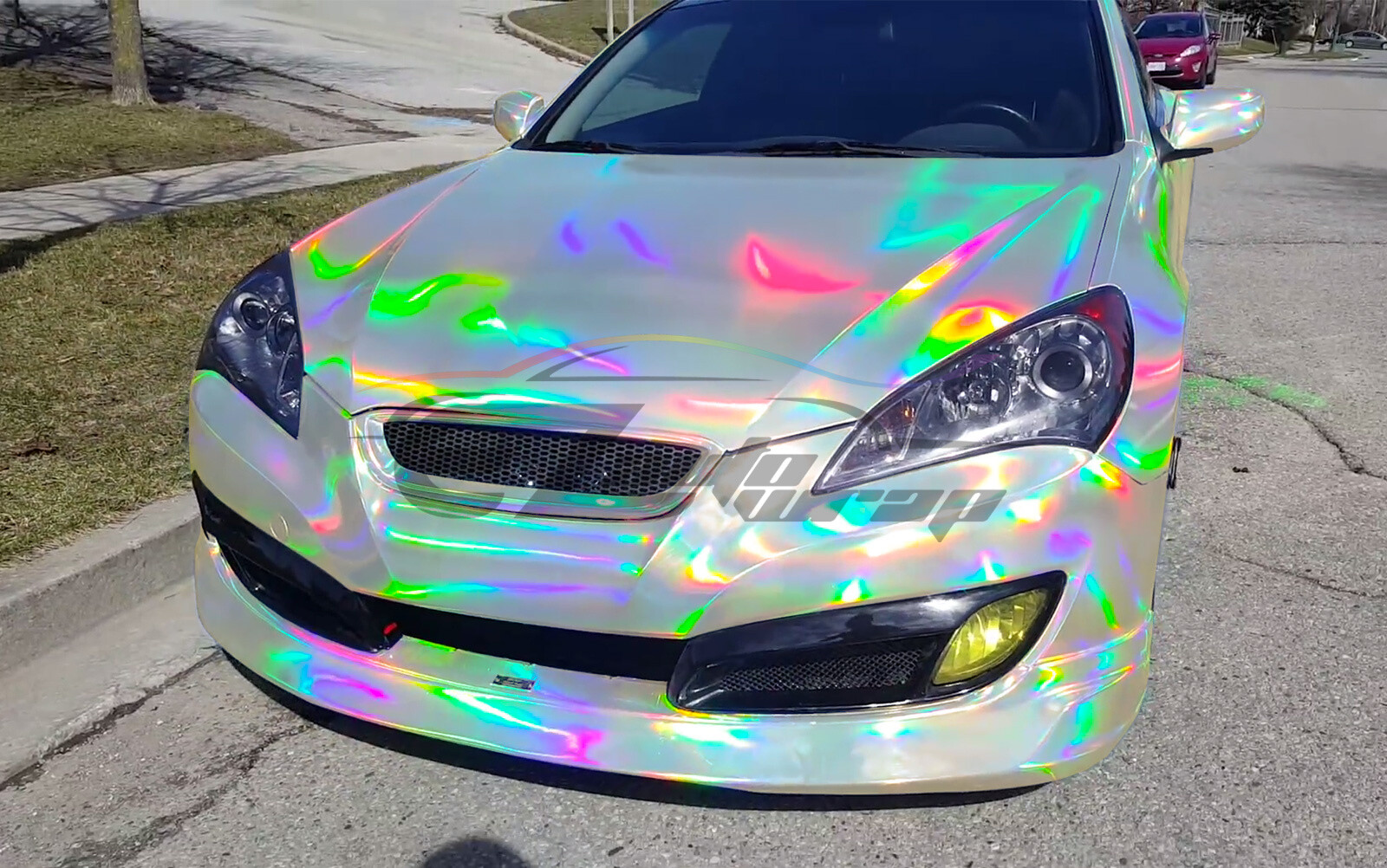 Holographic Silver Rainbow Neo Chrome Car Vinyl Wrap Bubble Free Sticker Film