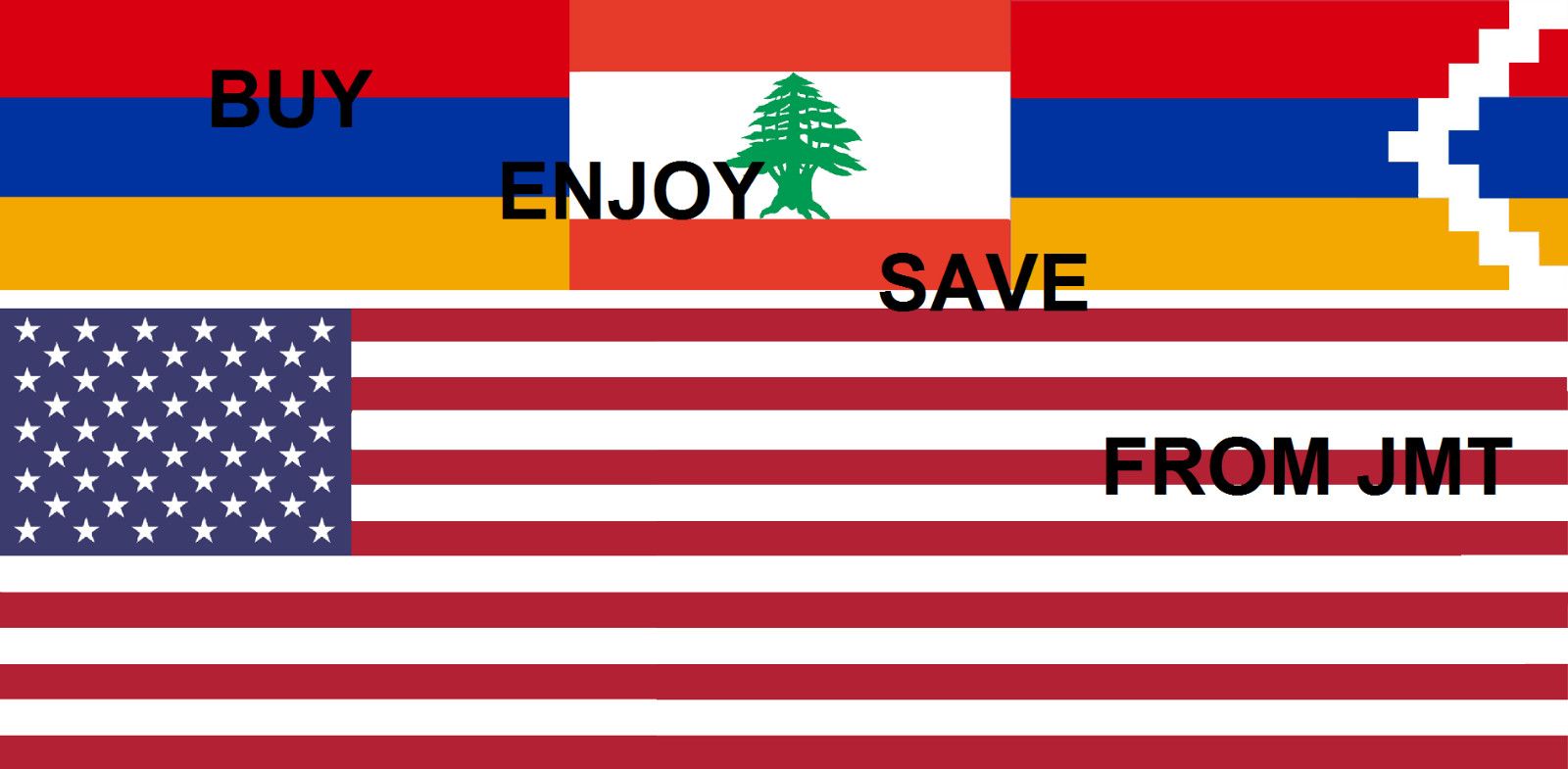 LEBANESE ARMENIAN USA FLAG 3X5 w/ Transfer Tape Quality Bumper Vinyl Sticker