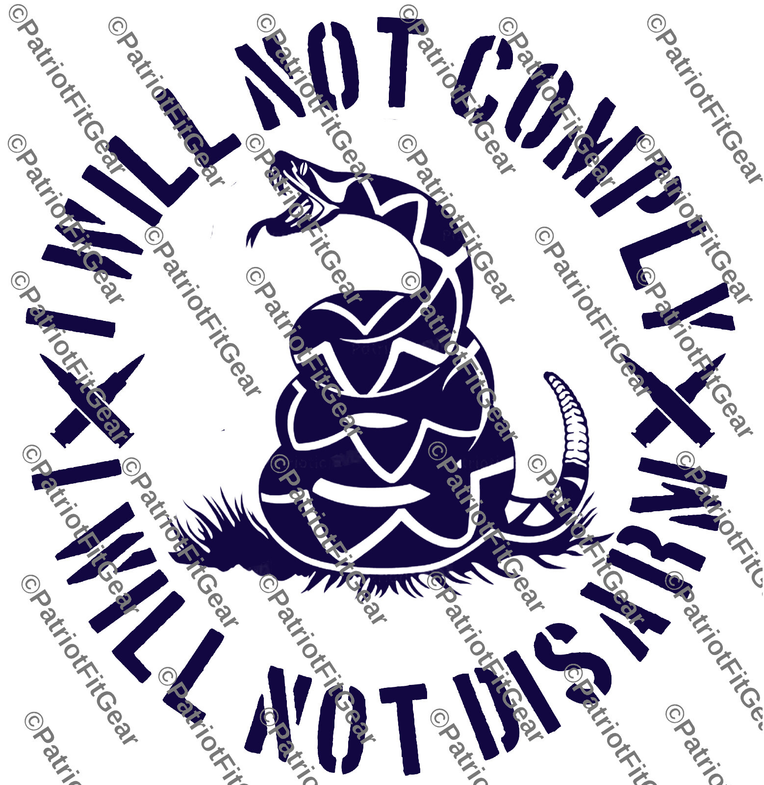 I will Not Comply,Snake,Gun Rights,We The People,Molon Labe,Custom Vinyl Decal