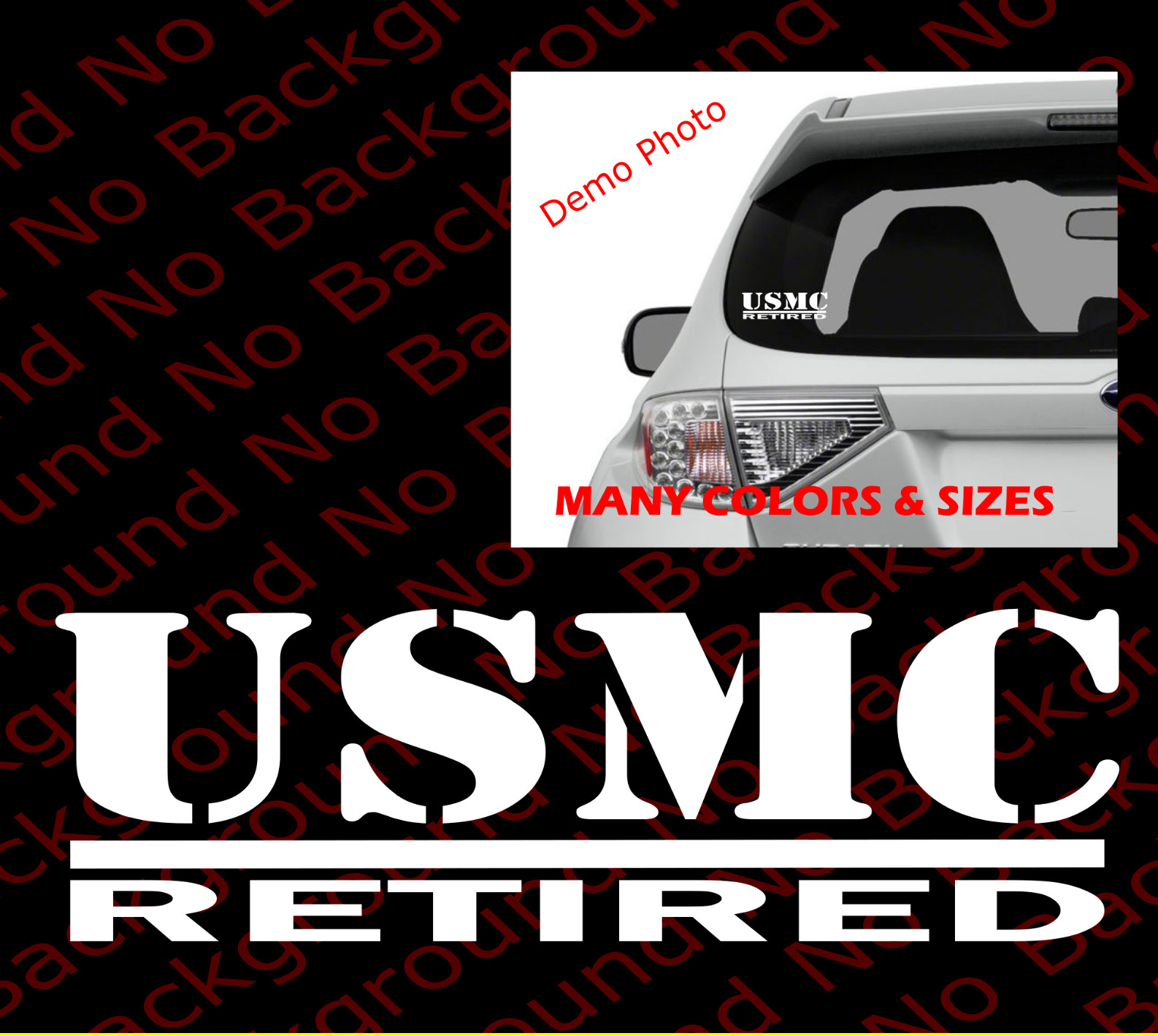 USMC United States Marine Corps Vinyl Car Decal Decals Marines Retired AY008R