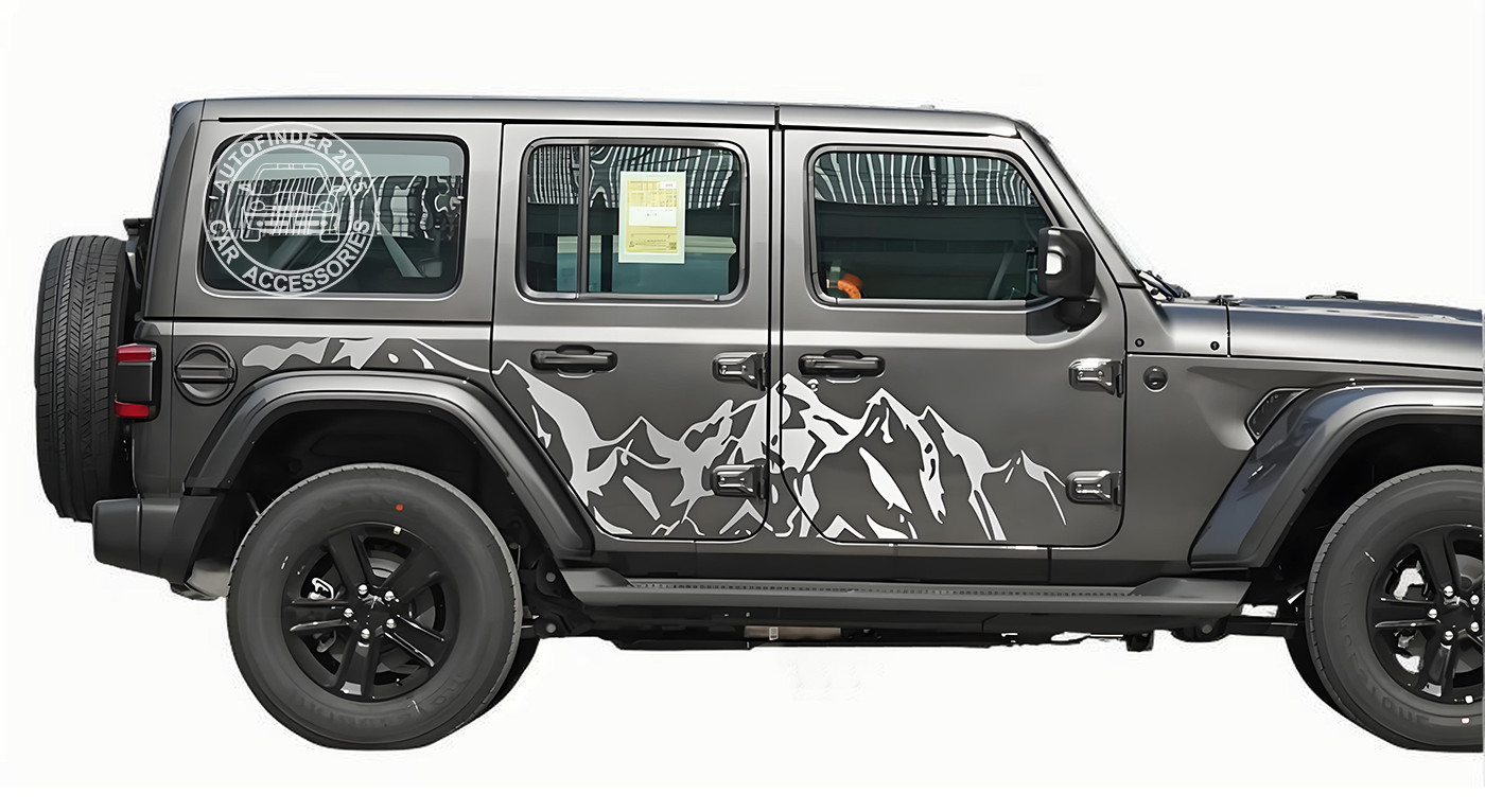 Snow Mountain Graphics Car Sticker For Jeep Wrangler Side Door Vinyl Decals