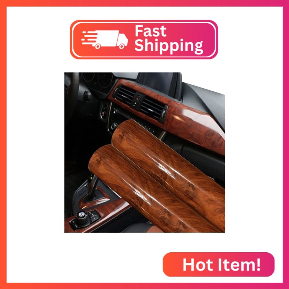 JNK Networks Mahogany Vinyl Wrap -Self Adhesive Film 12 x 60 Inch Glossy Wood Gr
