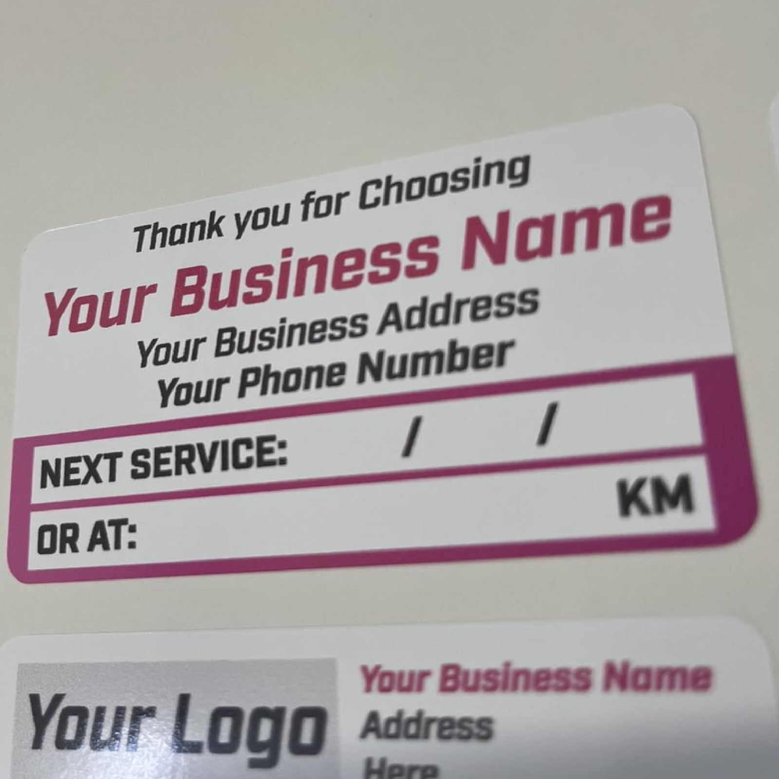 100 x Next Service Due Label Sticker 75x40mm – Printed Decal Car Boat 4×4