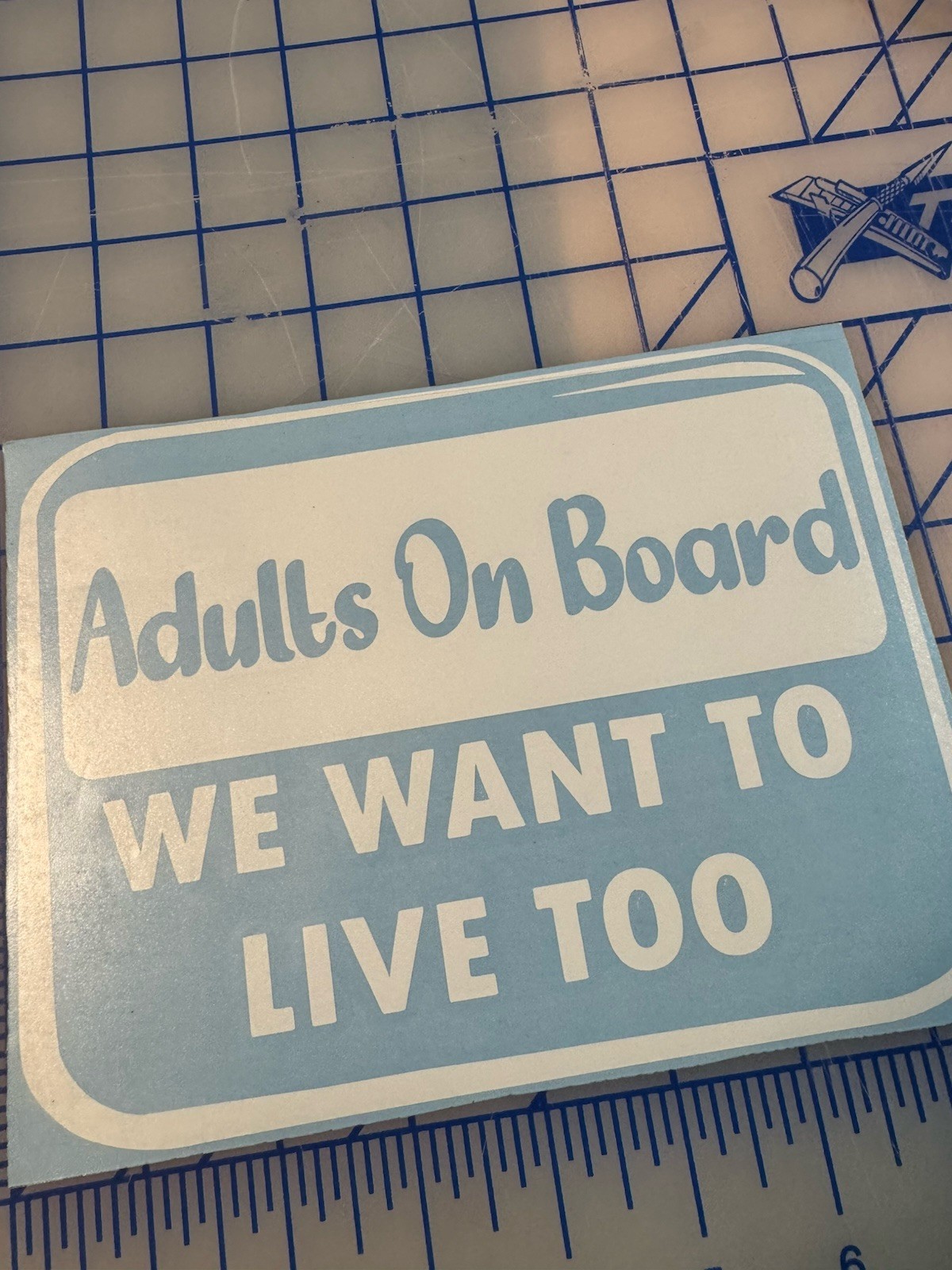 2 Funny Adults On Board We Live TooCar Gift Decals Stickers Bumper Window Laptop