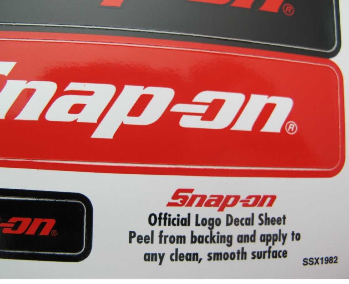NEW Genuine Snap-on Tools Logo Decal Sticker Sheet with 10 Various Size Stickers
