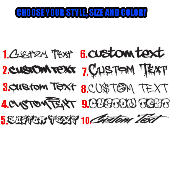 Custom Text GRAFFITI Lettering Sticker Decal Personalized Window Business