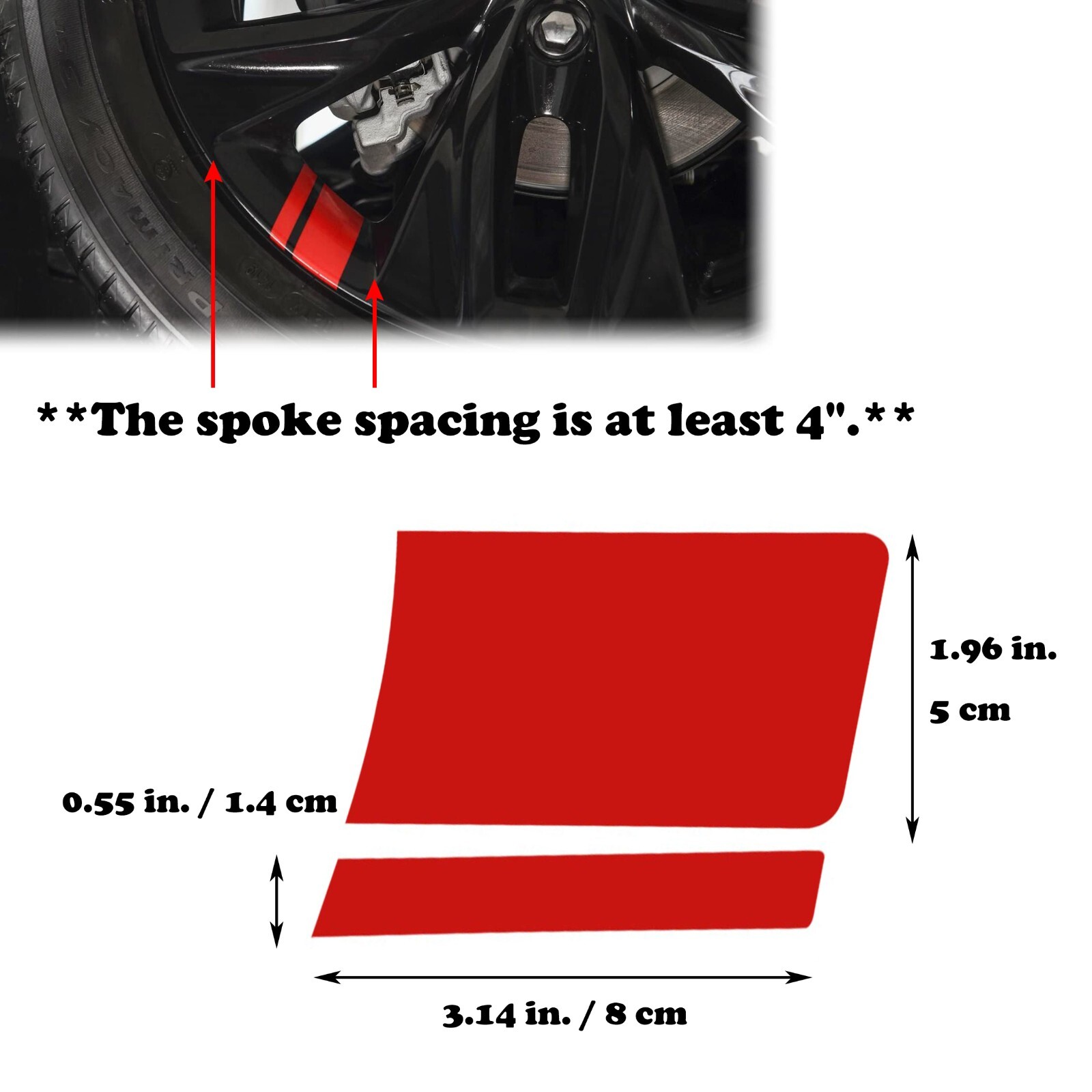 6 Pcs Set Universal Fit Sport Race Car Wheel Rim Hash Mark Stripe Decal Sticker
