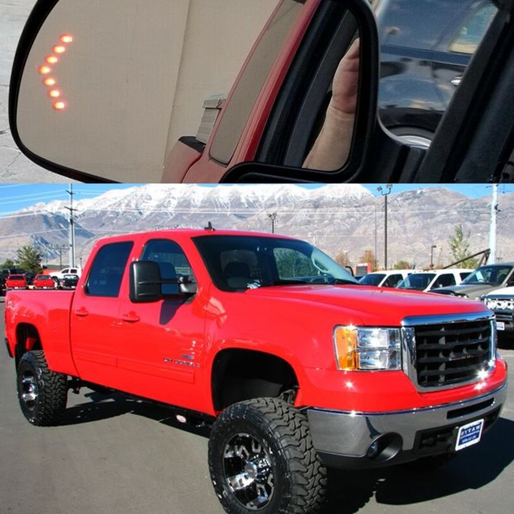 1/2Set Mirror Glass Signal Turn Heated Driver Side for LH 03-2007 Chevy GMC Cadi