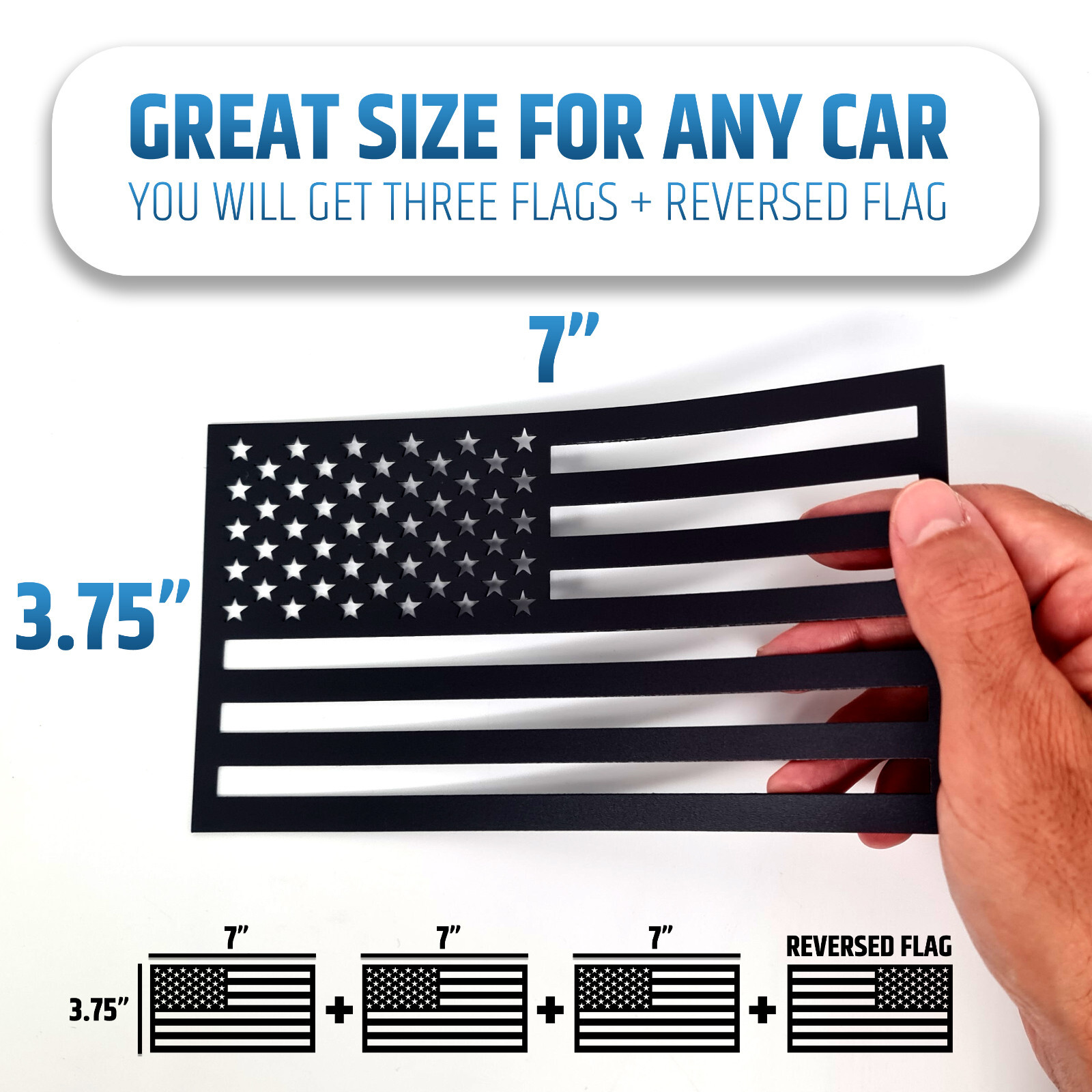 Premium American Flag Magnets for Trucks and Cars (3 Pack) + Bonus Reverse Flag