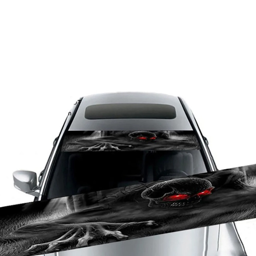 1pc Car Windshield Sunshade Sticker – 3D Vinyl Decorative Auto Decal – NEW