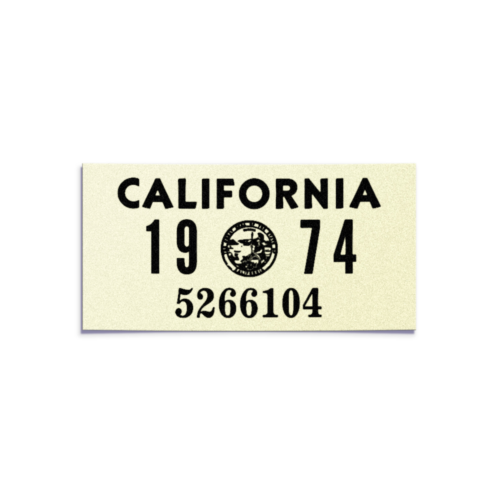 1974 California License Plate YOM Registration Sticker – CA DMV – Free Shipping