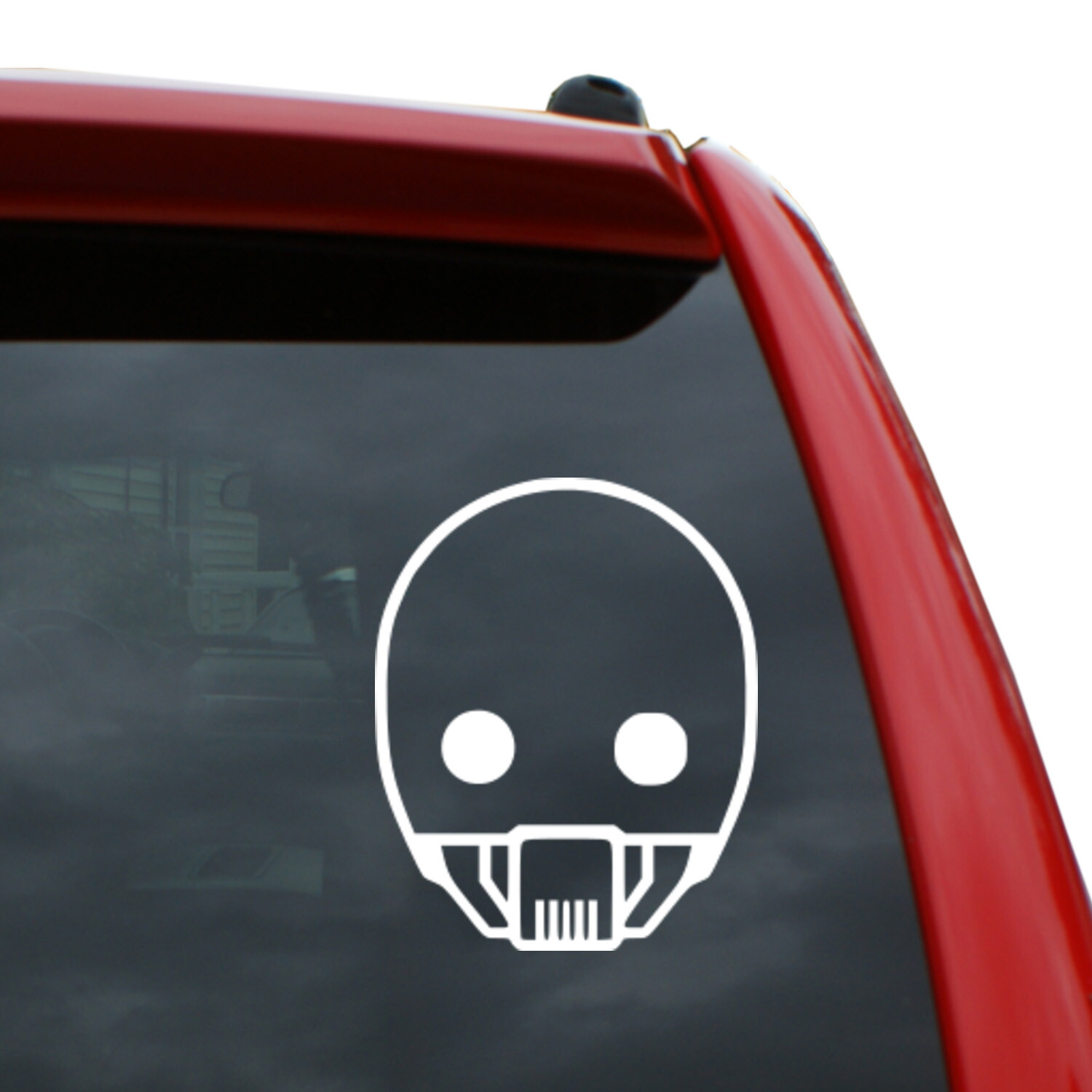 Star Wars / K-2SO Face Vinyl Decal | Color: White | 5″ tall