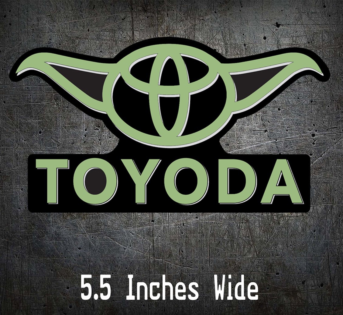 Toyoda Vinyl Decal Funny Car Truck Sticker Fits Toyota Yoda Star Wars Tacoma