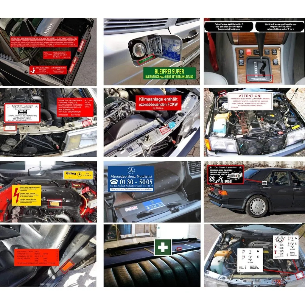 Decal Set Stickers For Mercedes-Benz W201 C Class All Models Best Quality
