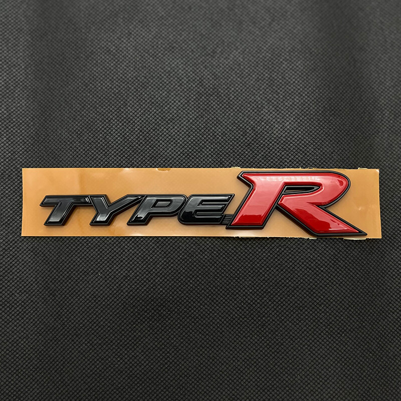 ABS Black Red Type R Racing Sport Rear Tailgate Emblem Badge For Honda