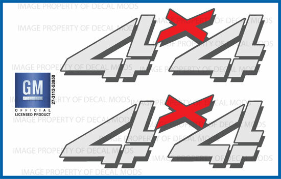 99 – 06 Sierra Silverado 4×4 decals – F – bed side truck stickers 1500 2500 HD