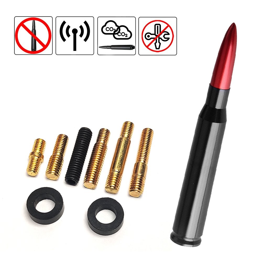 1/2Set RED BLACK FOR ANTENNA BULLET CHEVROLET SILVERADO 50 2006-2021 CALIBER WAT