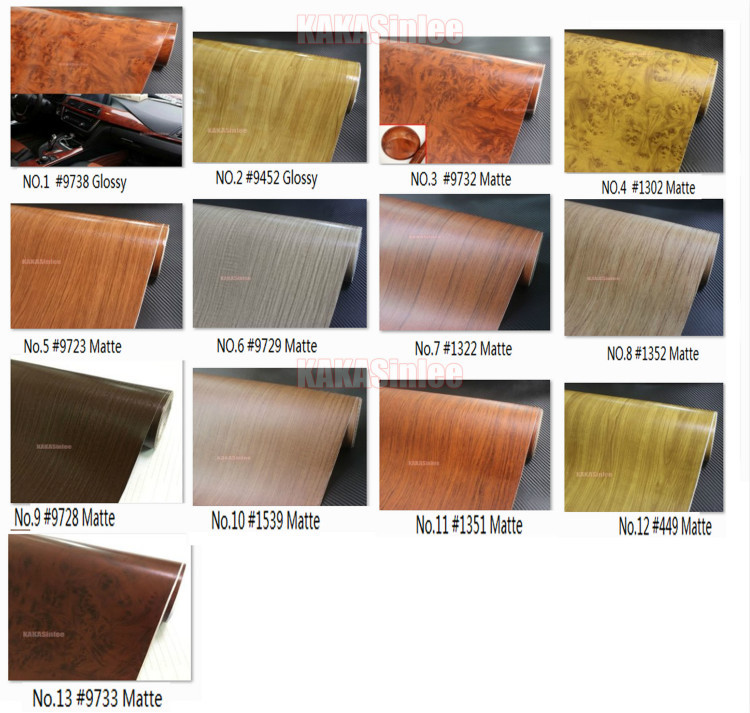 Flexible Furniture Wood Grain 3D Textured Satin Vinyl Wrap Car House Sticker AB