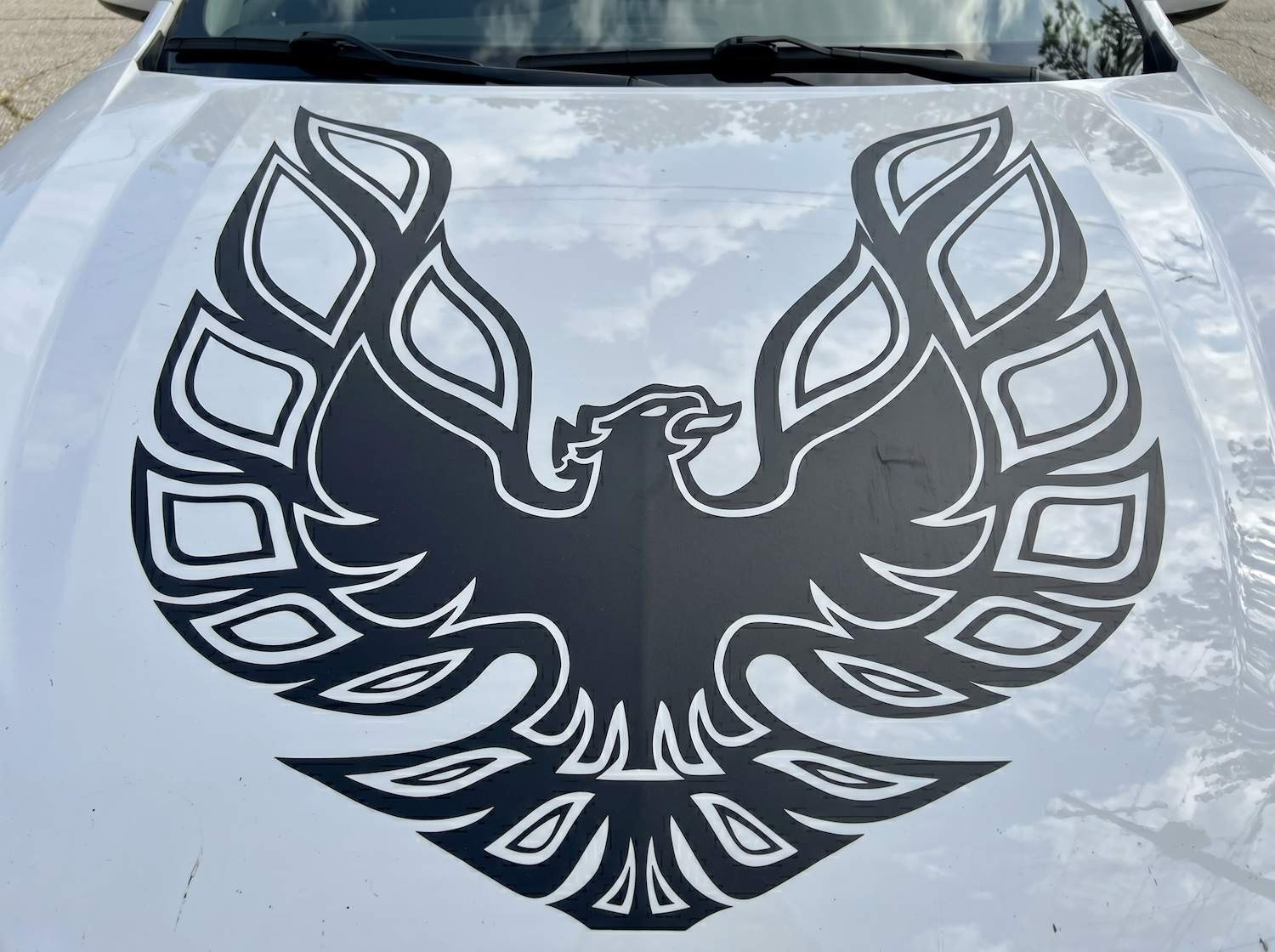 35×35 Firebird Hood Decal, Phoenix Style Vinyl Graphic, Truck SUV Car Sticker