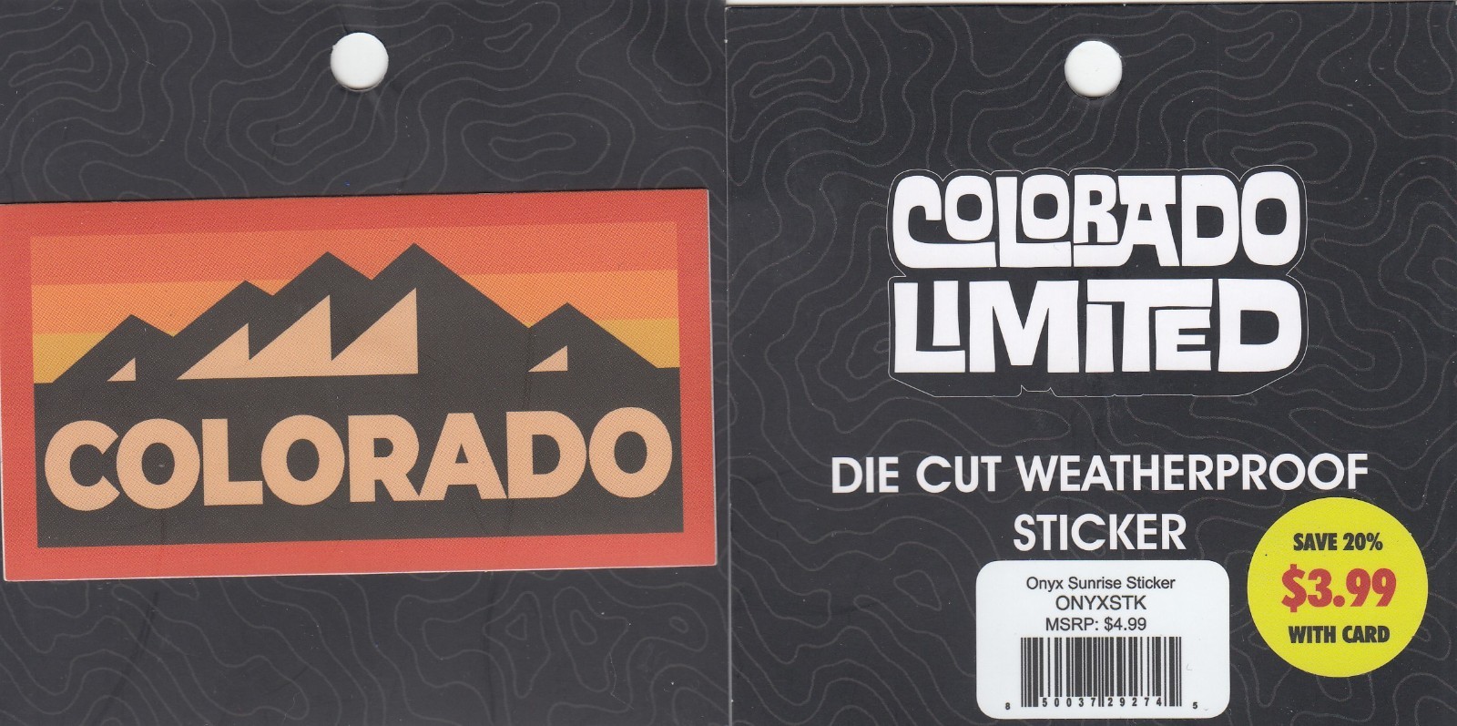New Colorado Limited Weatherproof Sticker Decal – Onyx Sunrise Mountains