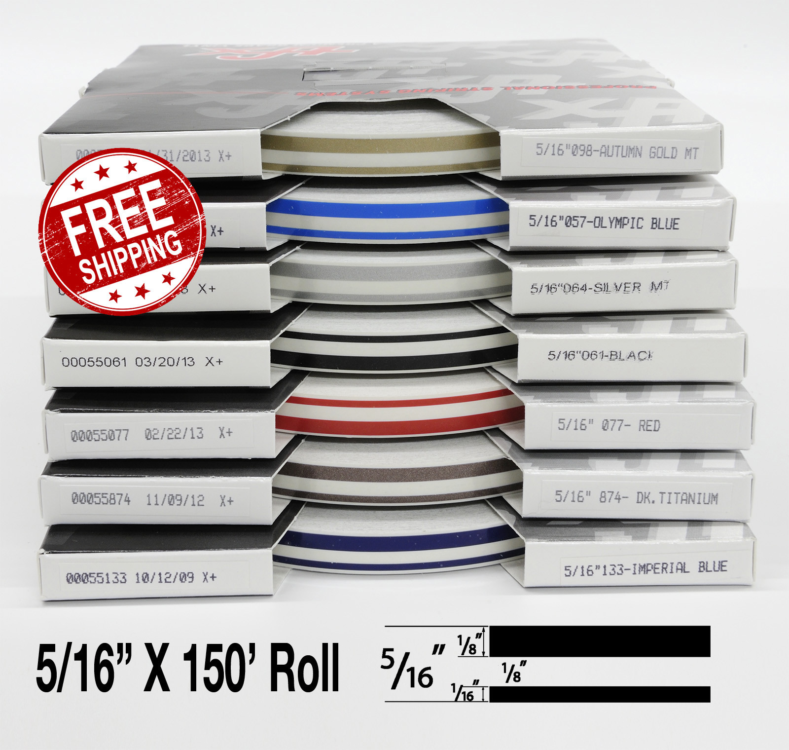 5/16″ x 150′ Roll of Accent Pinstripe for cars, trucks,RV stripe many colors