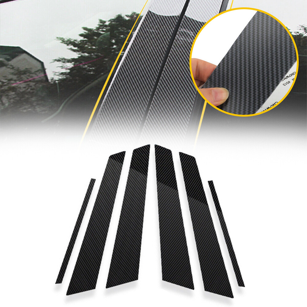 Window Pillar Posts Cover Door Trims for Honda Civic Sedan 2006-11 Carbon E