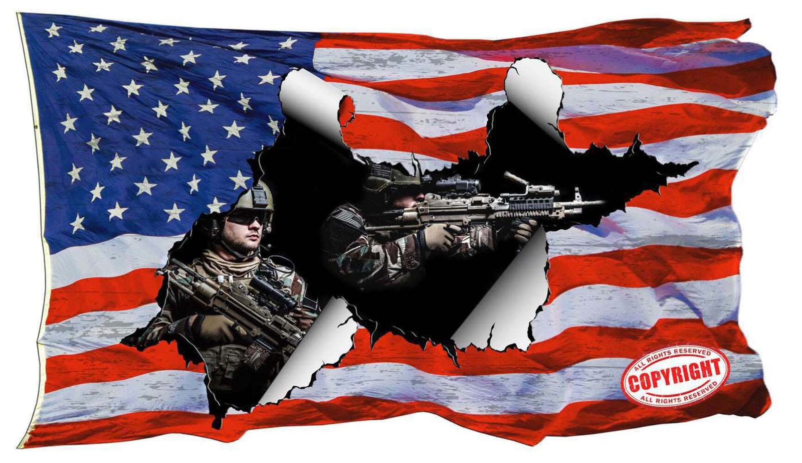 Patriotic Waving American flag Decal sticker