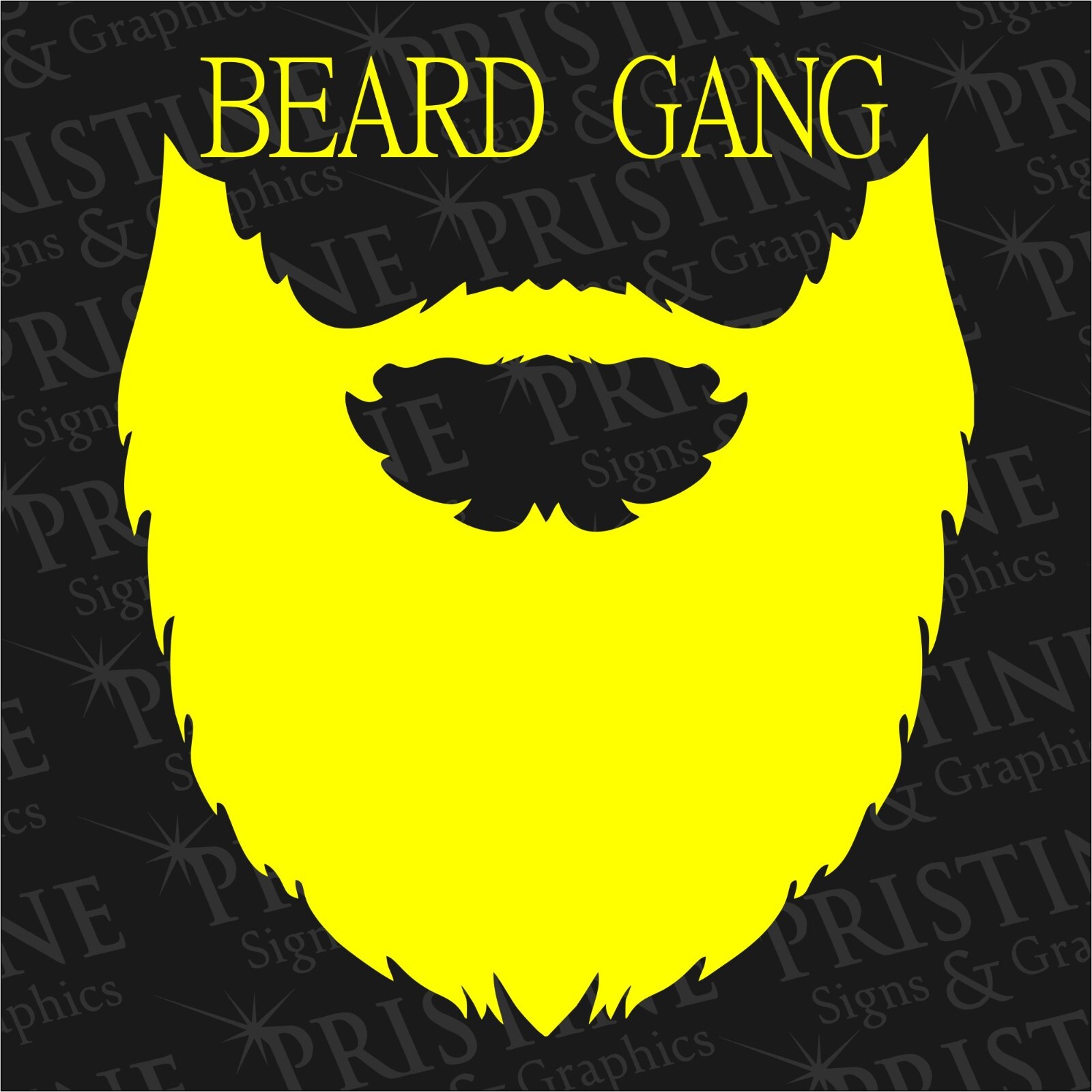 Beard Gang Decal 6″ x 6.5″ Inch by Pristine Signs & Graphics,LLC MADE IN THE USA