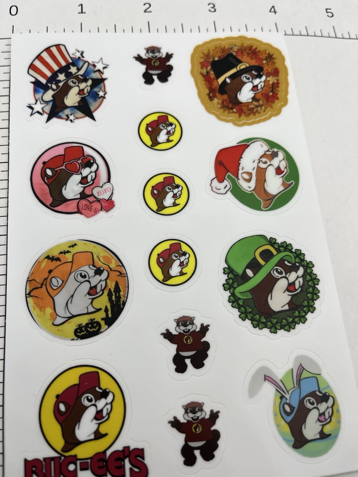 Buccees Beaver Mascot Sticker sheet Buc-ees Bumper sticker 4×6” Inches Holiday