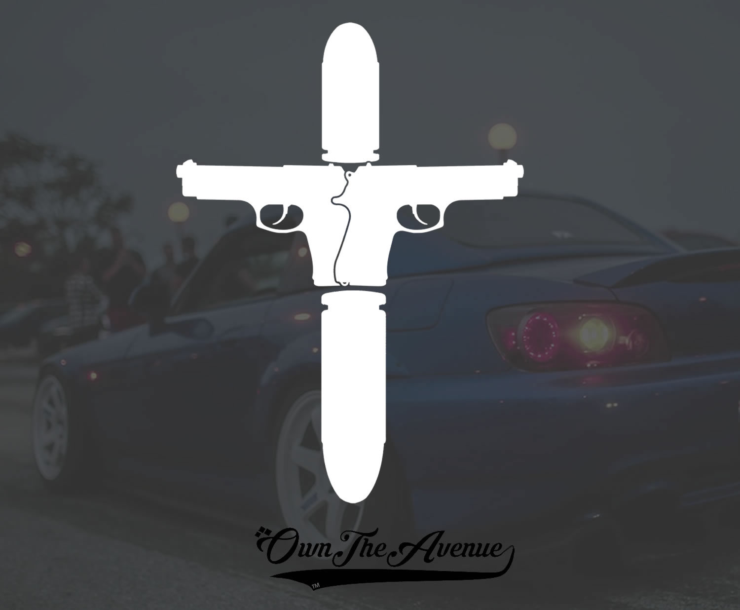 Cross Gun Flag Sticker Decal – 2A 2nd Amendment Choose size!
