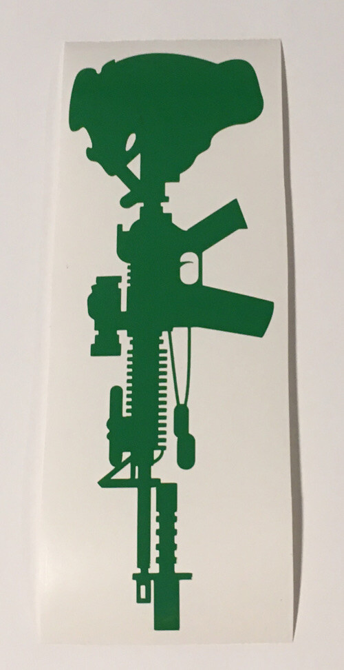 White Remember The Fallen USMC ARMY Vinyl Sticker Decal Approx 3X8.5