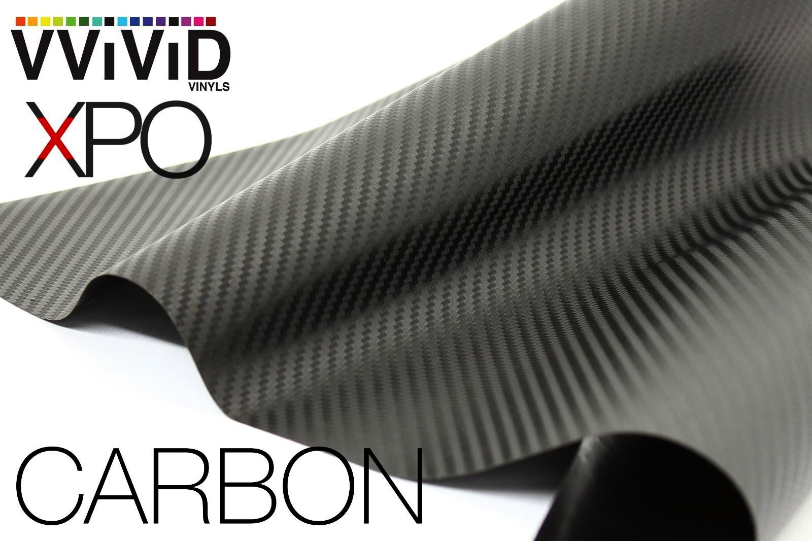 VViViD XPO Black Carbon Fiber Car Wrap Vinyl Roll Featuring Air Release