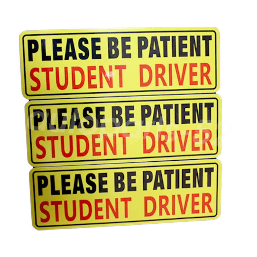 3 Pcs Car Bumper Sticker Decal Student Driver Signs Please Be Patient Magnet Car