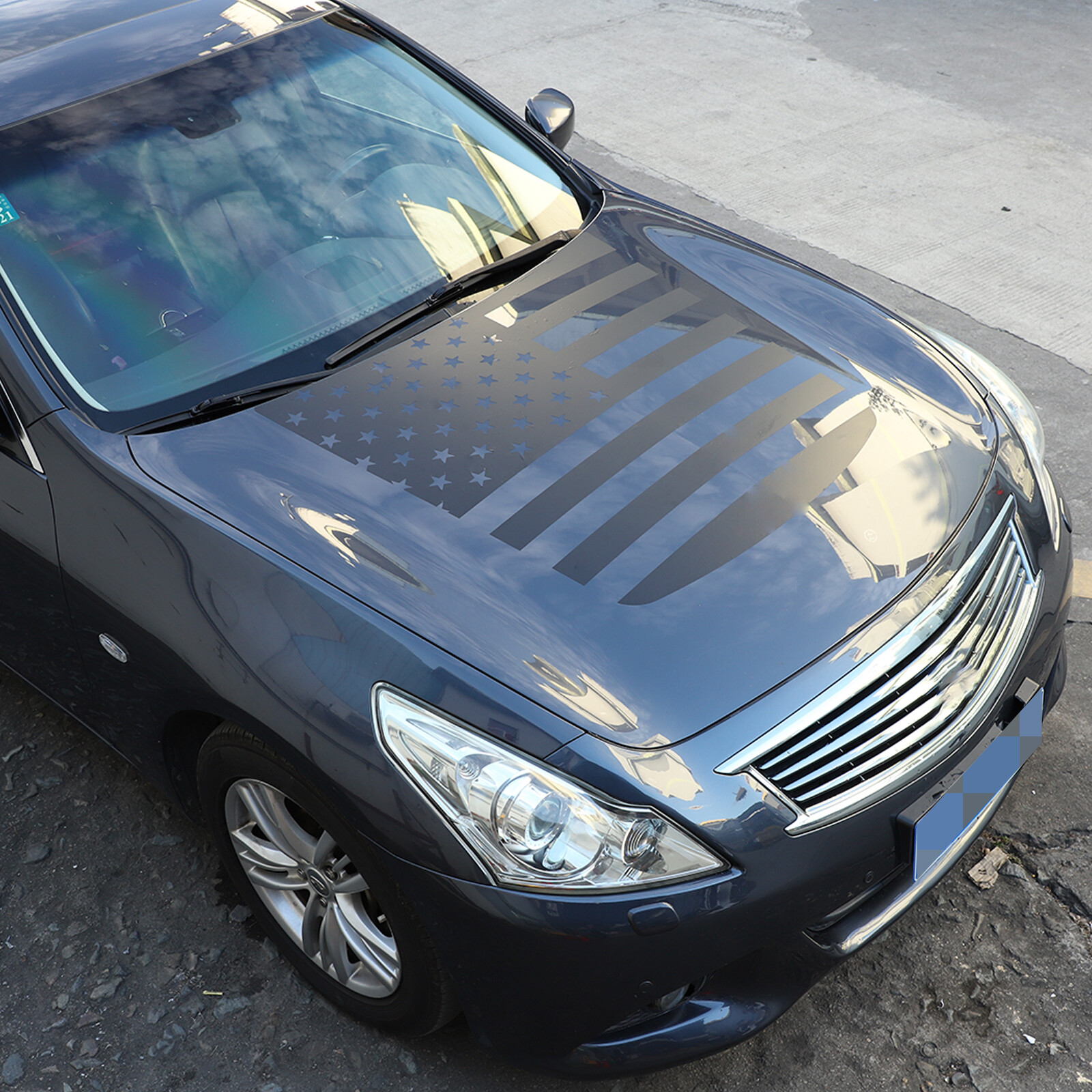 Hood Blackout Vinyl Decal Racing Stripes US Flag For Infiniti G Series 2007-13